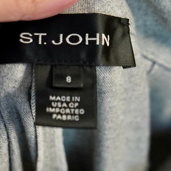 St.John Flat Front High Rise Trouser Pants Gray Womens Size 8 - Picture 3 of 4